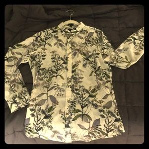 Floral tunic button up blouse